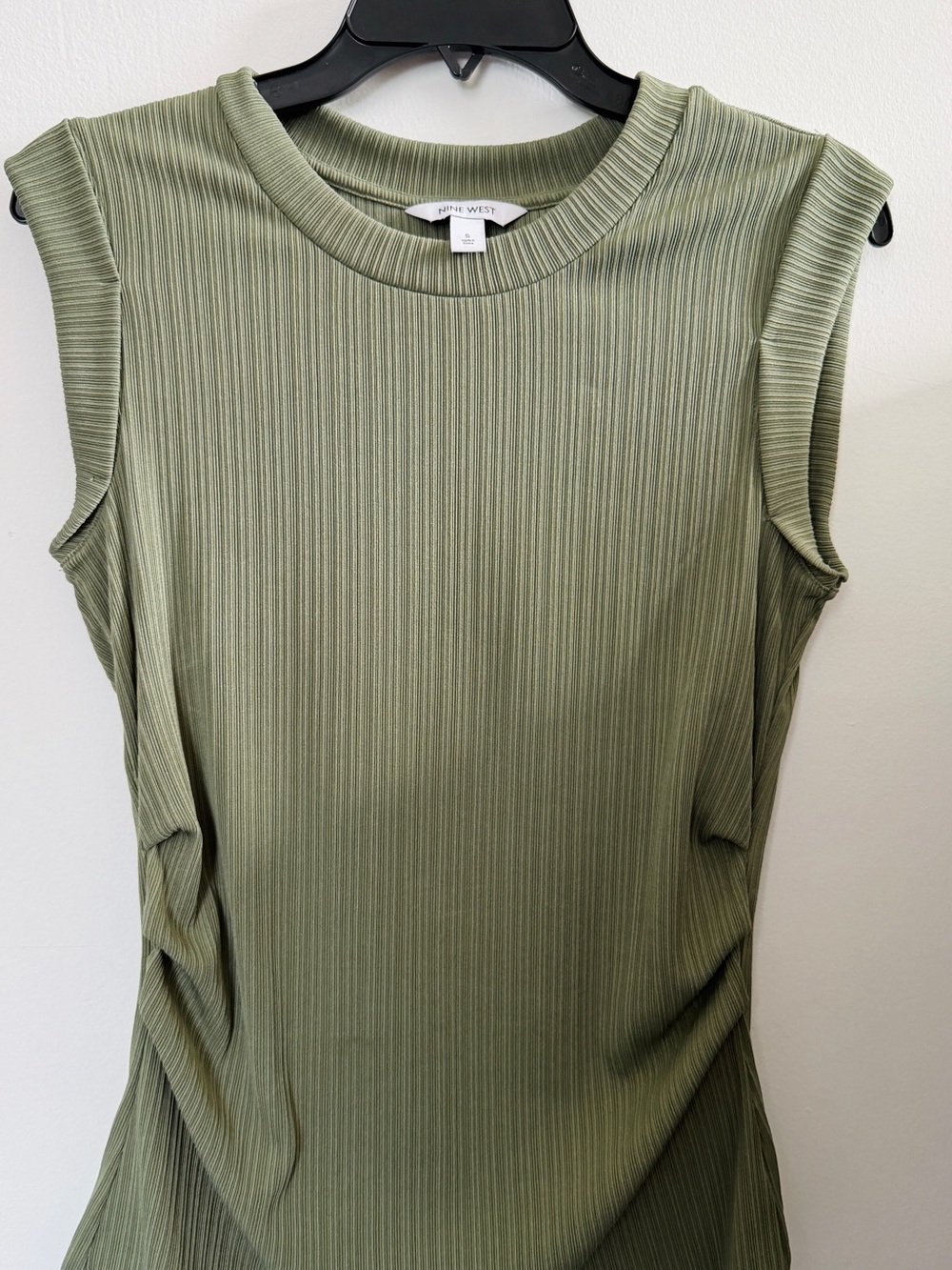 White House Black Market Olive Ribbed Sleeveless Tank